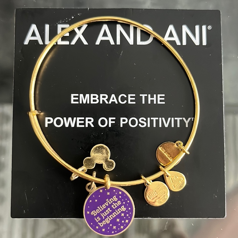 Disney Alex and Ani Believing is Just the Beginning Bangle Bracelet